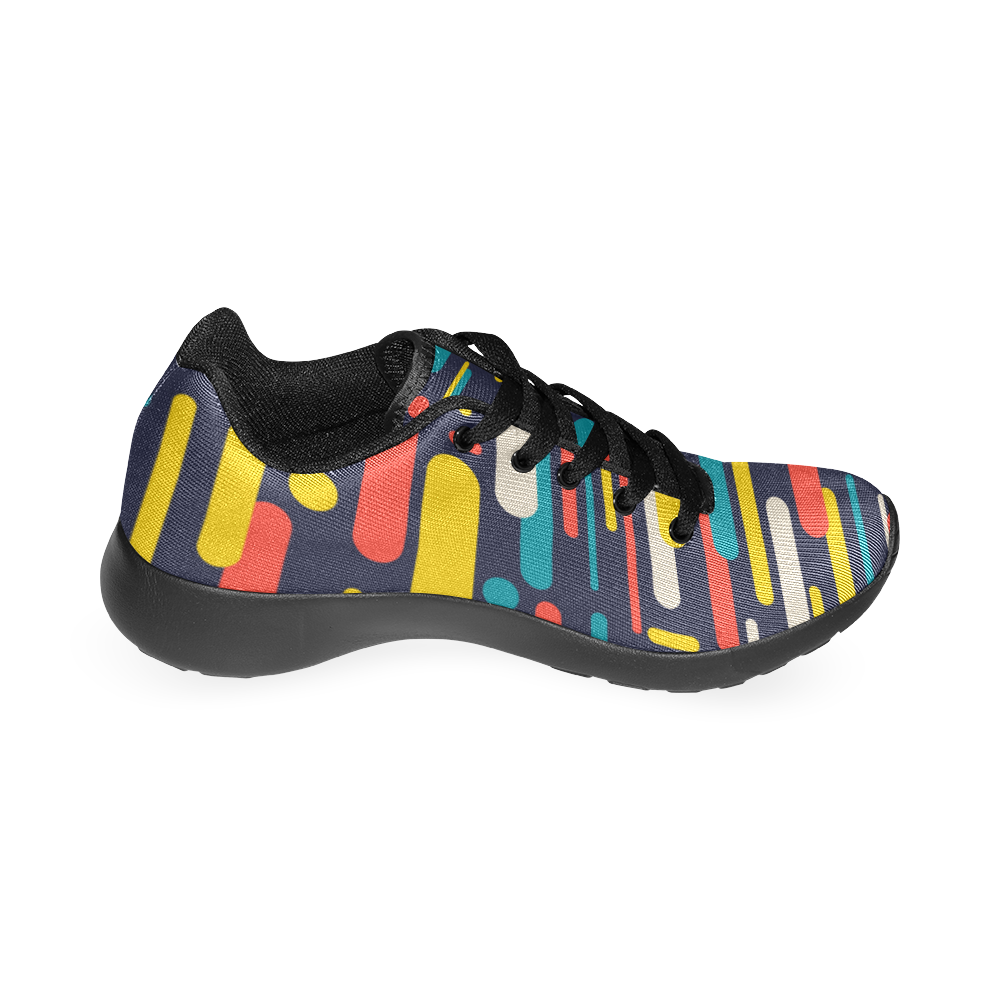Colorful Rectangles Men's Running Shoes/Large Size (Model 020)