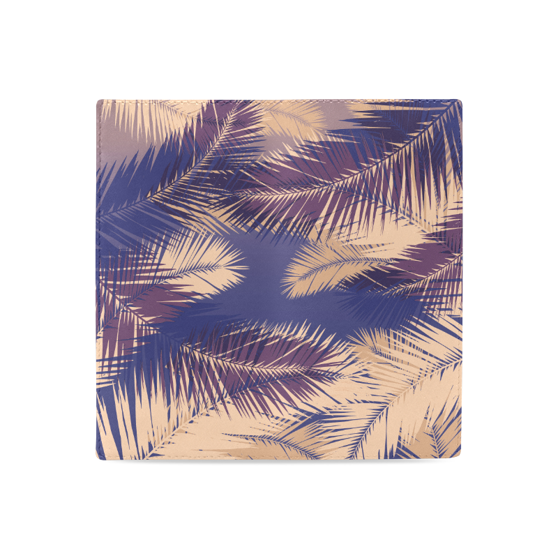 Tropical Love Retro Palm Tree Leaf Pattern Women's Leather Wallet (Model 1611)