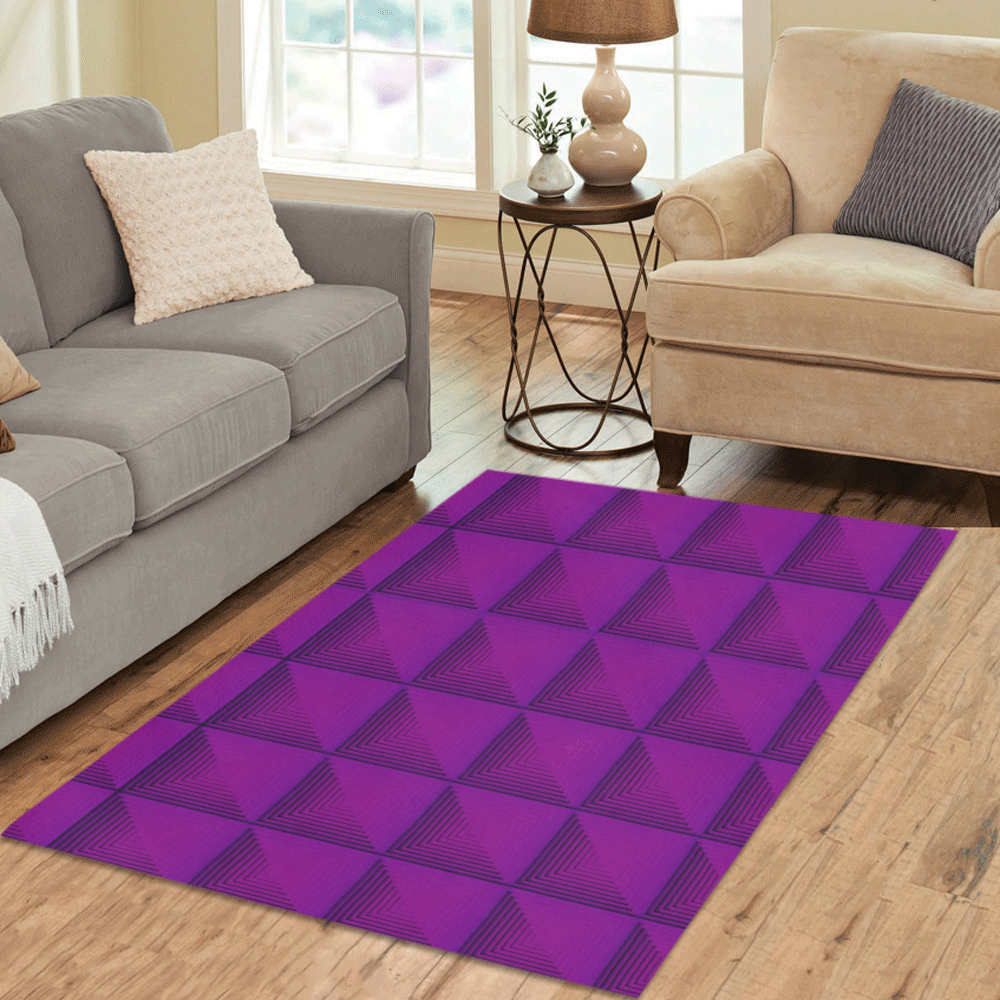 Violet multicolored multiple squares Area Rug 5'3''x4'