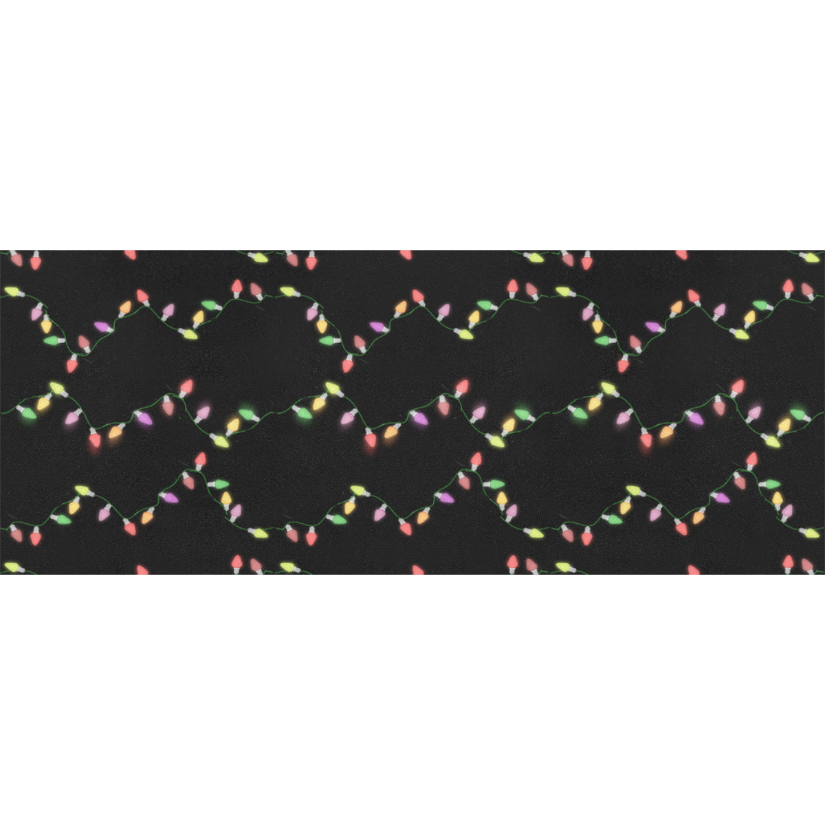 Festive Christmas Lights on Black Gift Wrapping Paper 58"x 23" (1 Roll)
