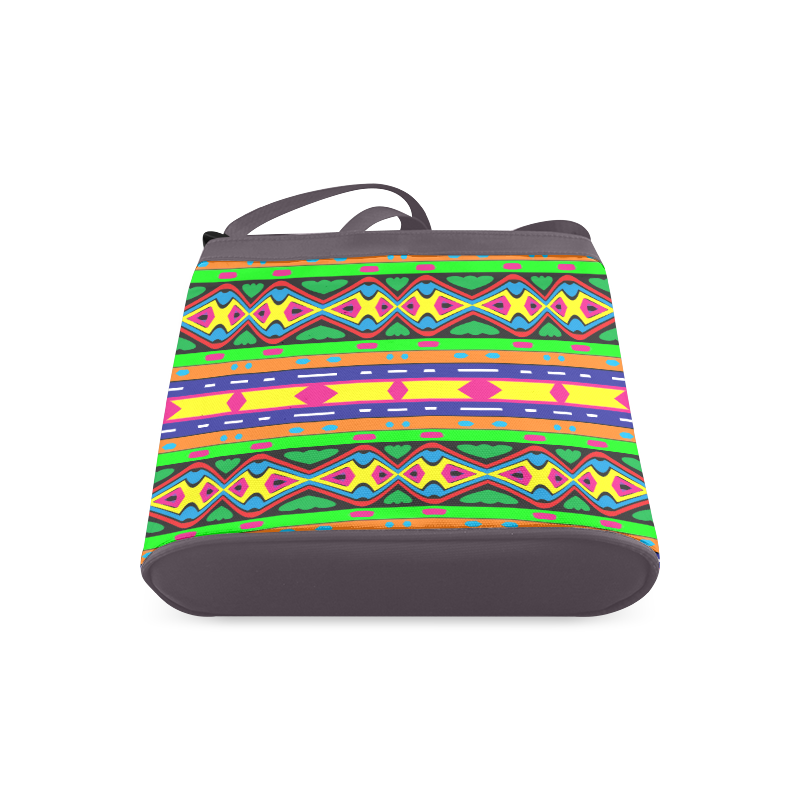 Distorted colorful shapes and stripes Crossbody Bags (Model 1613)