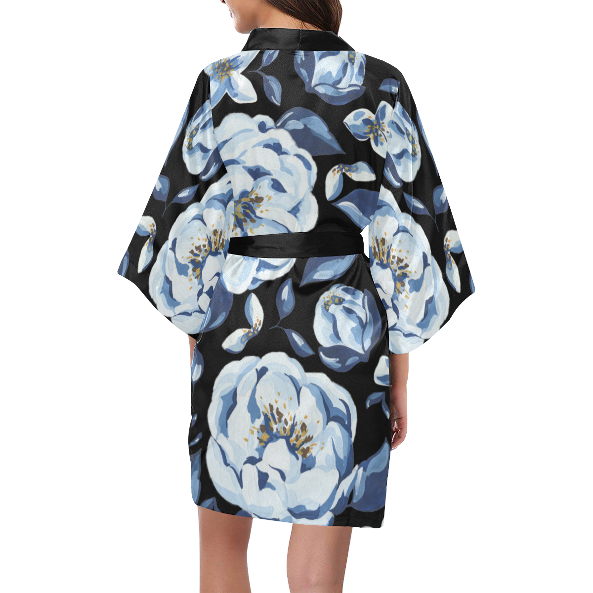 Blue Full Bloom Kimono Robe