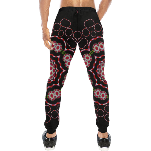 fantasy flowers ornate and polka dots landscape Men's All Over Print Sweatpants (Model L11)