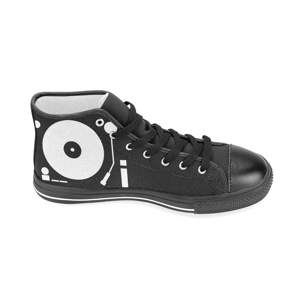 tshirwhitetcroped Men’s Classic High Top Canvas Shoes (Model 017)