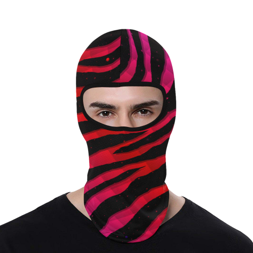 Ripped SpaceTime Stripes - Pink/Red All Over Print Balaclava