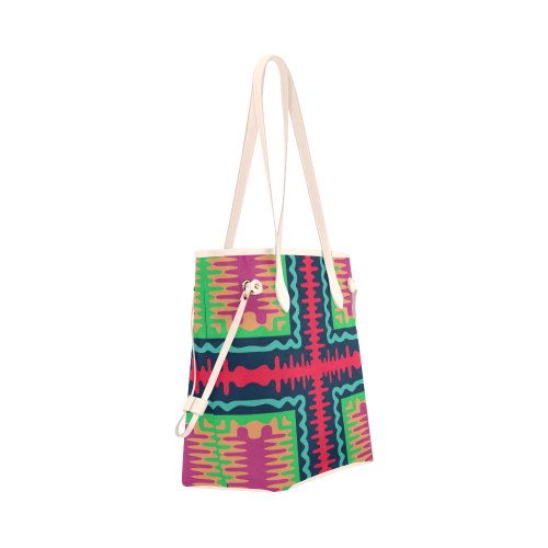 Waves in retro colors Clover Canvas Tote Bag (Model 1661)