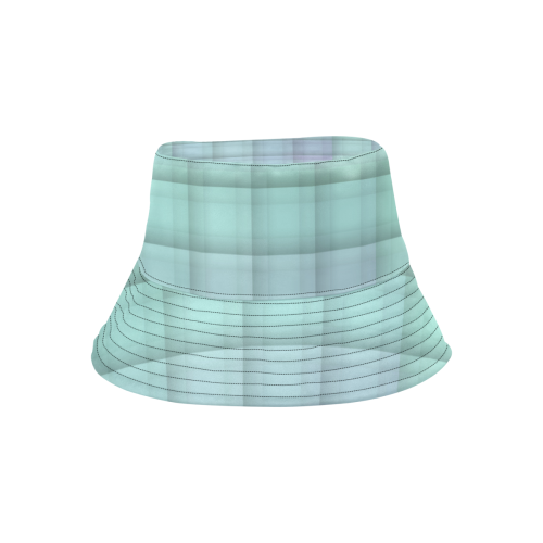 Glass Mosaic Mint Green and Violet Geometrical All Over Print Bucket Hat