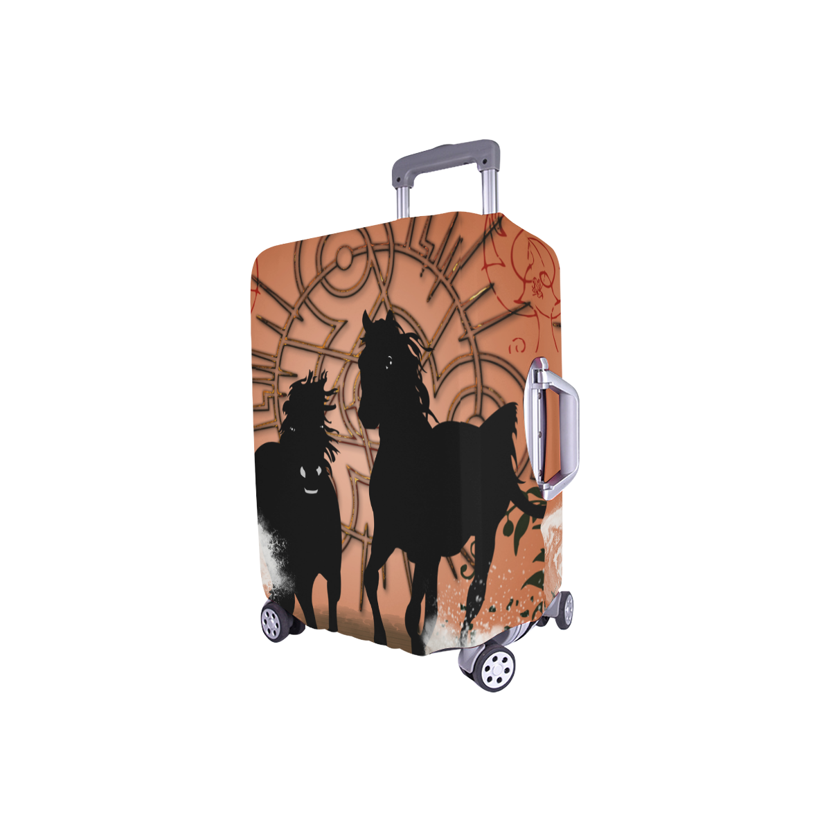 Black horse silhouette Luggage Cover/Small 18"-21"