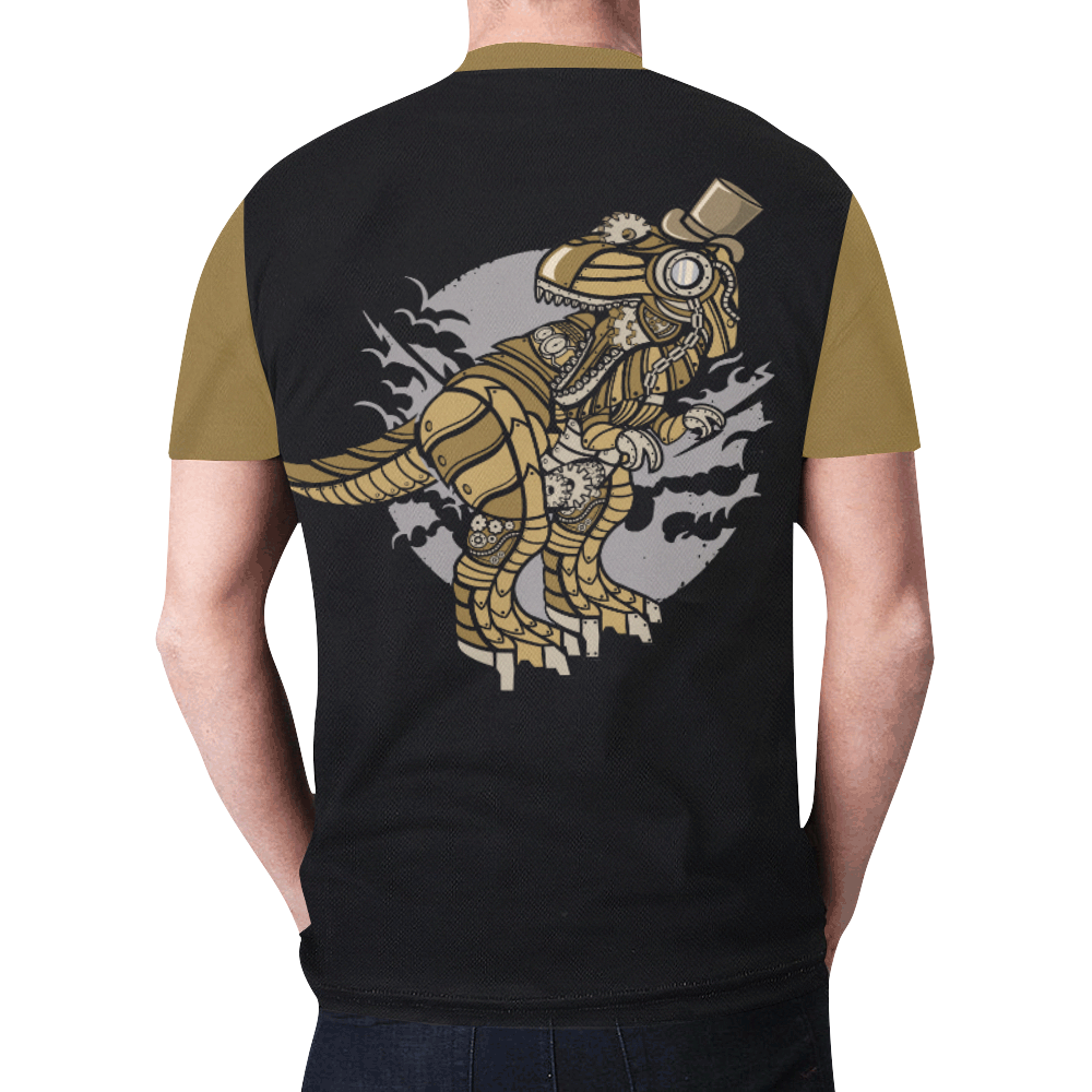 Retro Futurism Steampunk Electic World Dinosaur 2 New All Over Print T-shirt for Men/Large Size (Model T45)