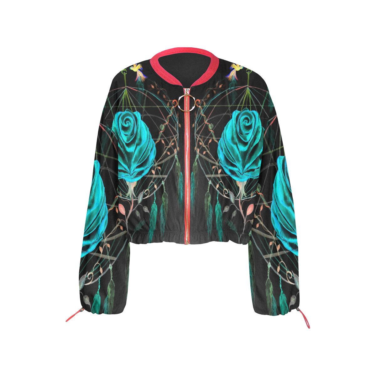 rose 9 Cropped Chiffon Jacket for Women (Model H30)