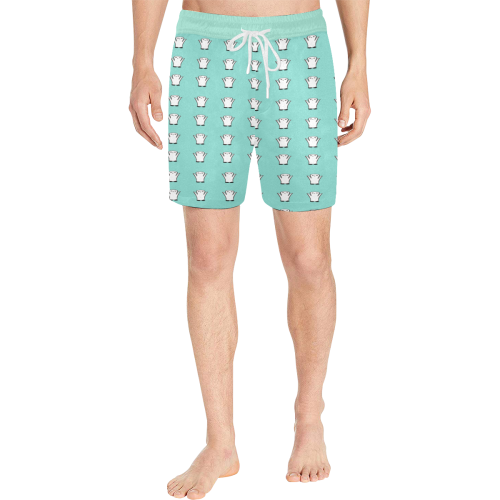 Ghosted Swim Trunks Men's Mid-Length Swim Shorts (Model L39)