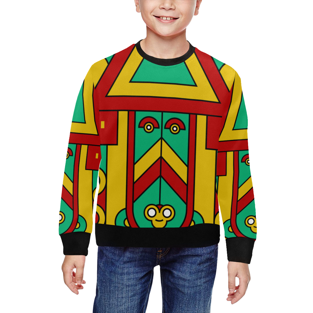 Aztec Spiritual Tribal All Over Print Crewneck Sweatshirt for Kids (Model H29)