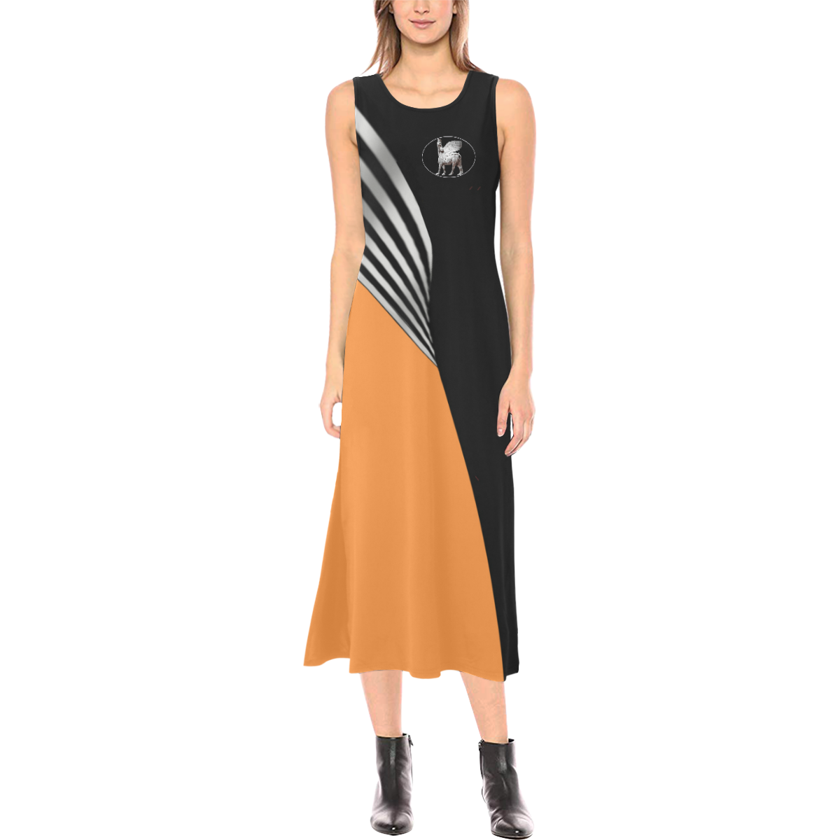 Stylish Lamassu Phaedra Sleeveless Open Fork Long Dress (Model D08)