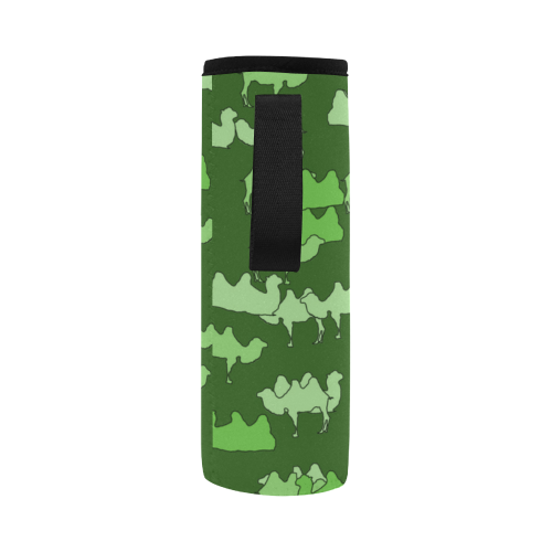 camelflage green Neoprene Water Bottle Pouch/Large