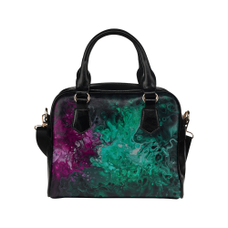 Alien Swirl Purple Green Shoulder-Handbag. Shoulder Handbag (Model 1634)
