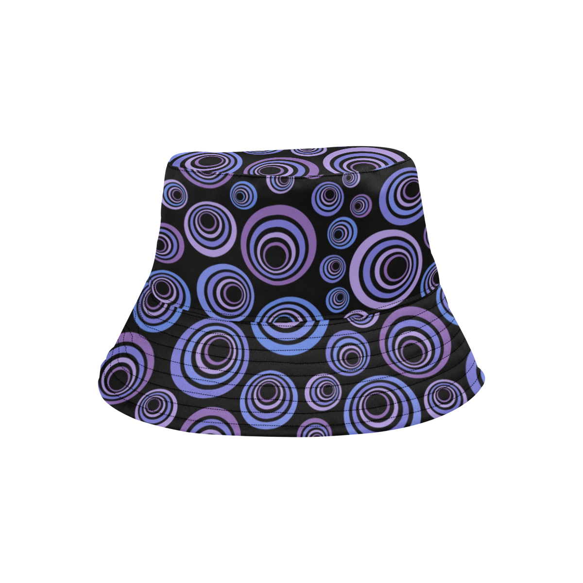 Retro Psychedelic Ultraviolet Blue Pattern All Over Print Bucket Hat for Men