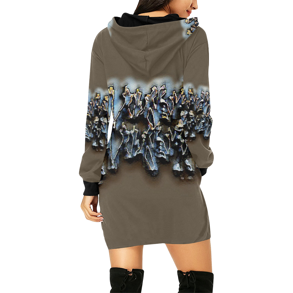 Help Me All Over Print Hoodie Mini Dress (Model H27)
