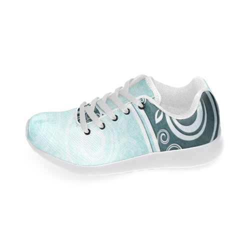 Abstract-Vintage-Floral-Blue Women's Running Shoes/Large Size (Model 020)