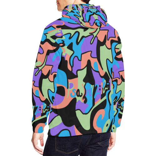 Seen_Hoodie_Men Larger Sized All Over Print Hoodie for Men/Large Size (USA Size) (Model H13)