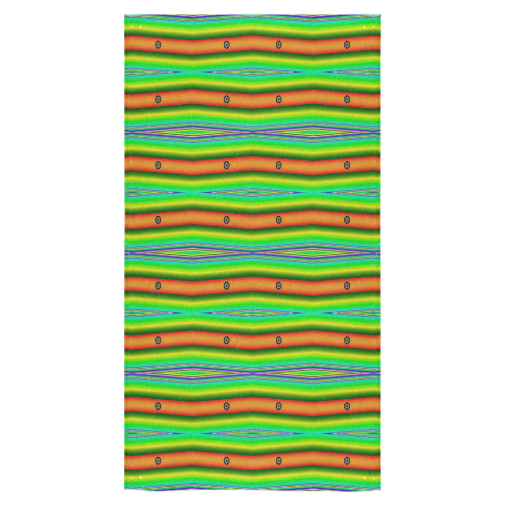 Bright Green Orange Stripes Pattern Abstract Bath Towel 30"x56"