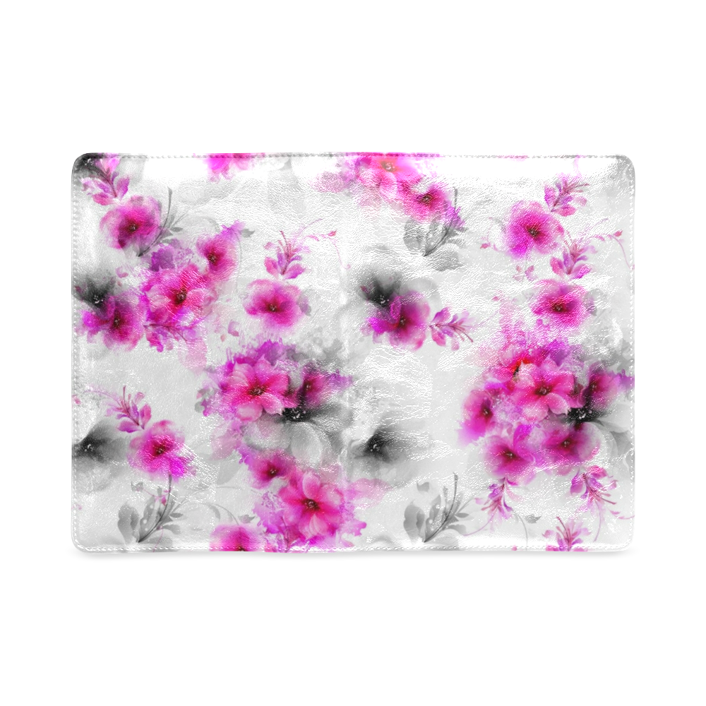 Pink and Gray Flowers Custom NoteBook A5