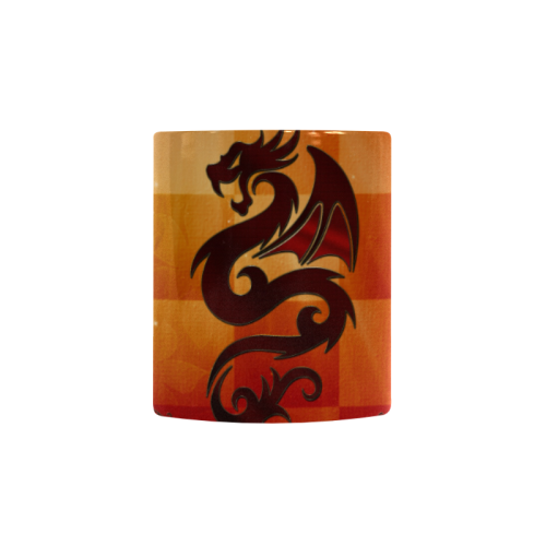 Tribal dragon  on vintage background Custom Morphing Mug (11oz)