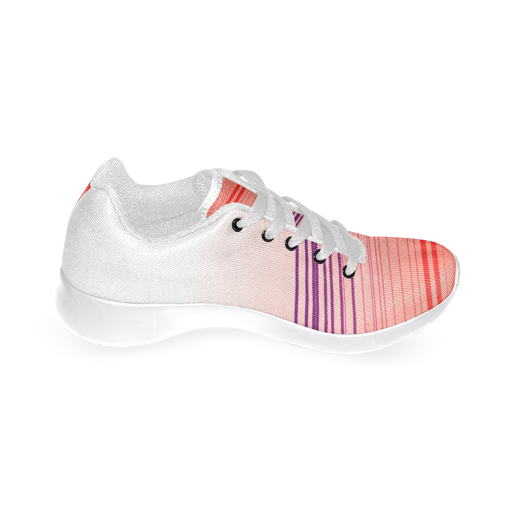 Shoes with lines,  Red Pink Women’s Running Shoes (Model 020)