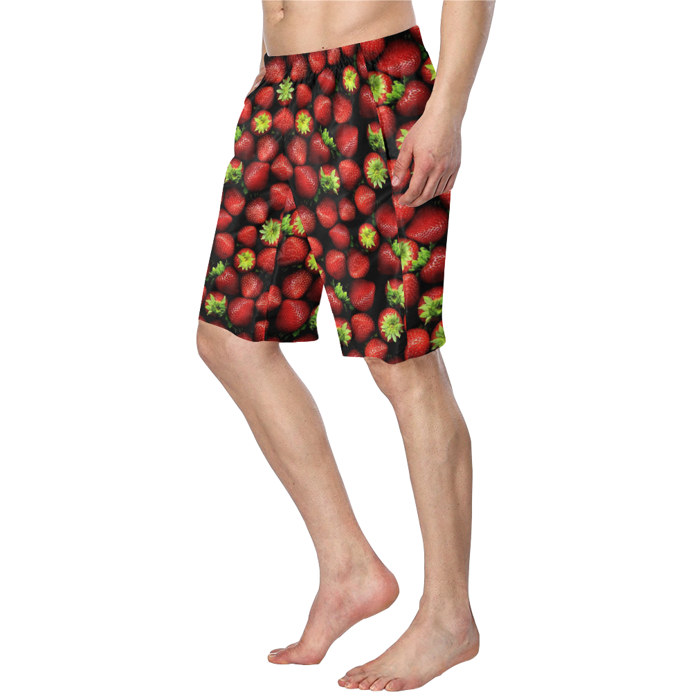 Strawberry by Artdream Men's Swim Trunk (Model L21)