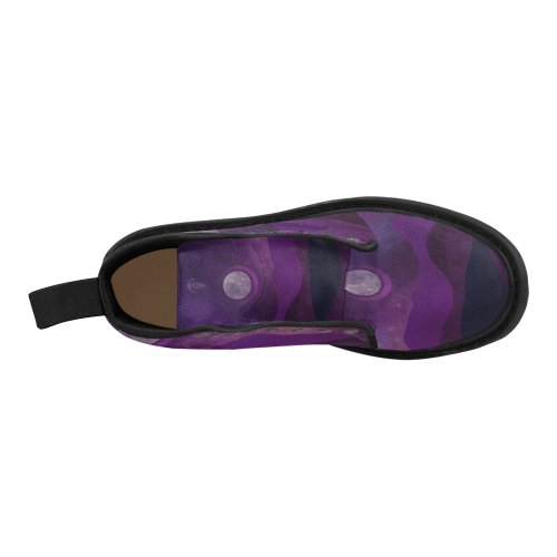 Purple Moon Night Martin Boots for Men (Black) (Model 1203H)