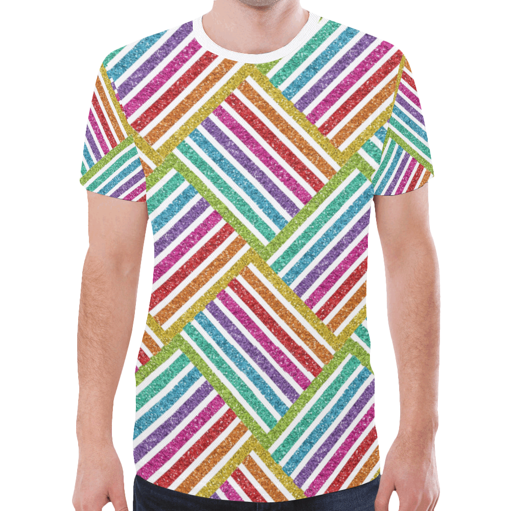 glitter rainbow New All Over Print T-shirt for Men (Model T45)