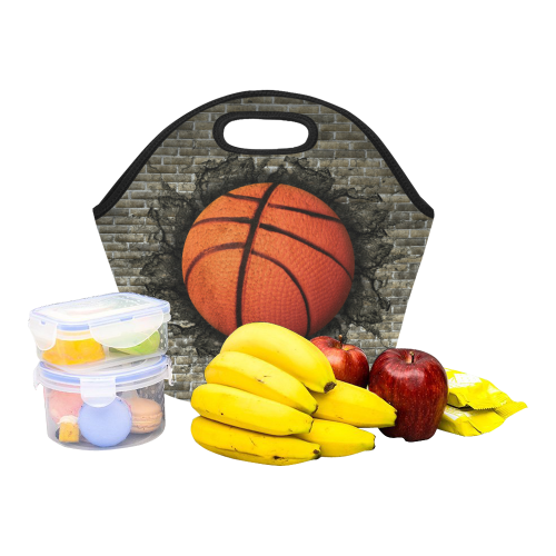 basketball embedded in a brick wall Neoprene Lunch Bag/Small (Model 1669)