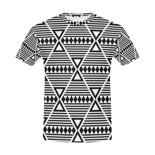 Black Aztec Tribal All Over Print T-Shirt for Men (USA Size) (Model T40)
