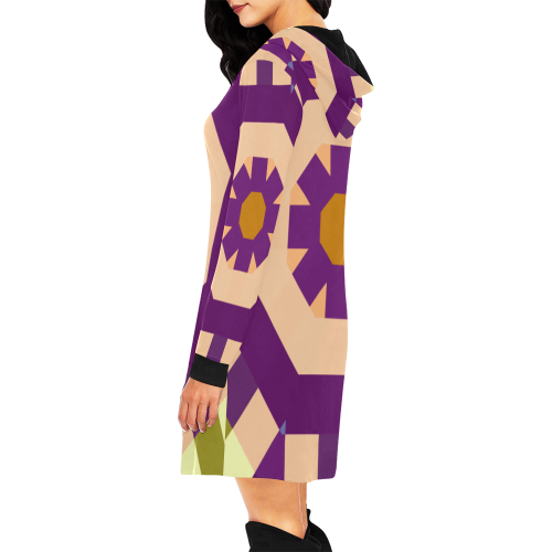 Puzzle Minimalism All Over Print Hoodie Mini Dress (Model H27)