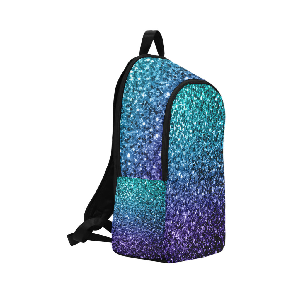 Beautiful Aqua blue Ombre glitter sparkles Fabric Backpack for Adult (Model 1659)