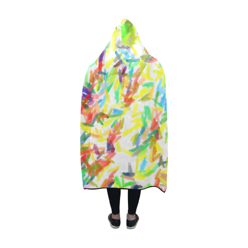 Colorful brush strokes Hooded Blanket 60''x50''