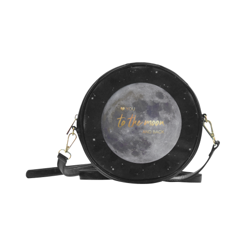 TO THE MOON AND BACK Round Sling Bag (Model 1647)