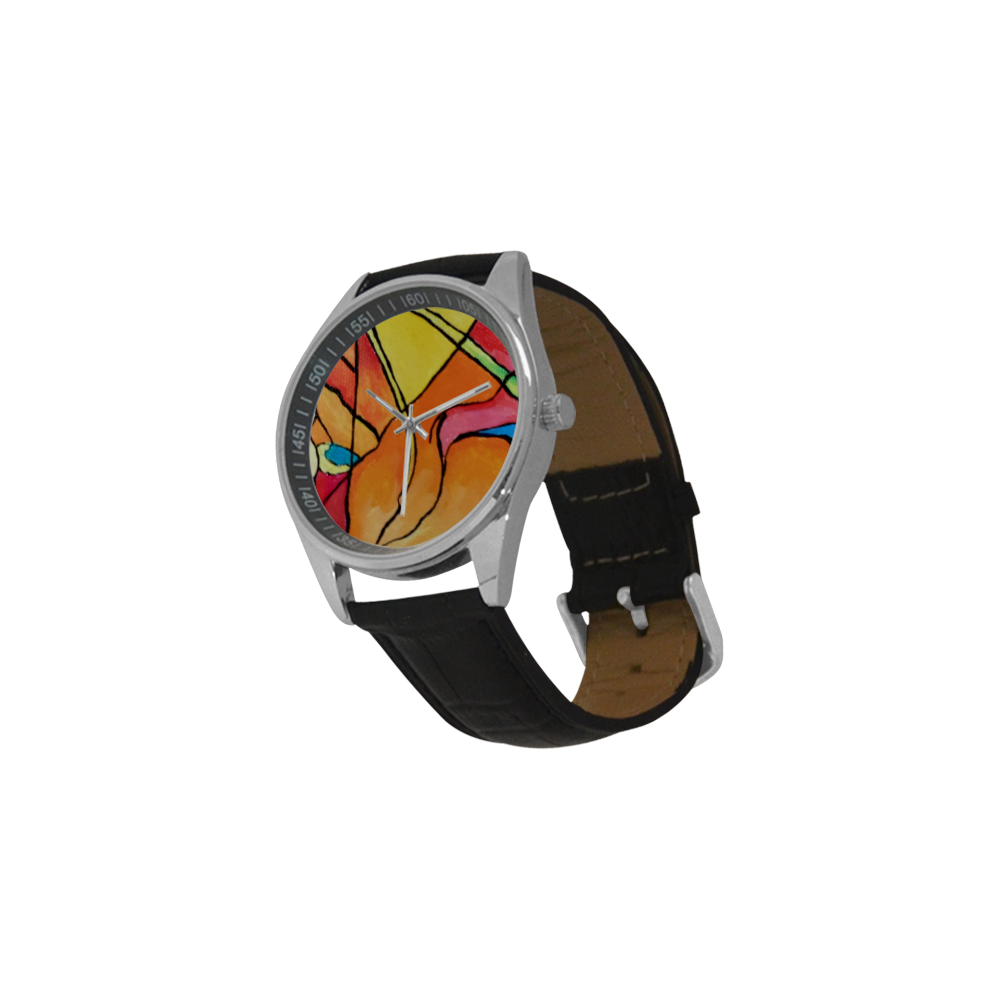 ABSTRACT Men's Casual Leather Strap Watch(Model 211)