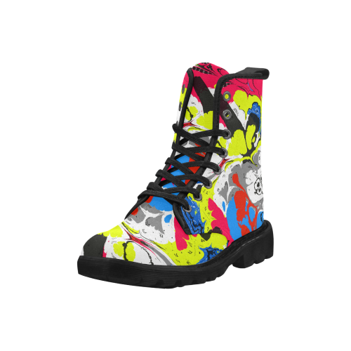 Colorful distorted shapes2 Martin Boots for Women (Black) (Model 1203H)