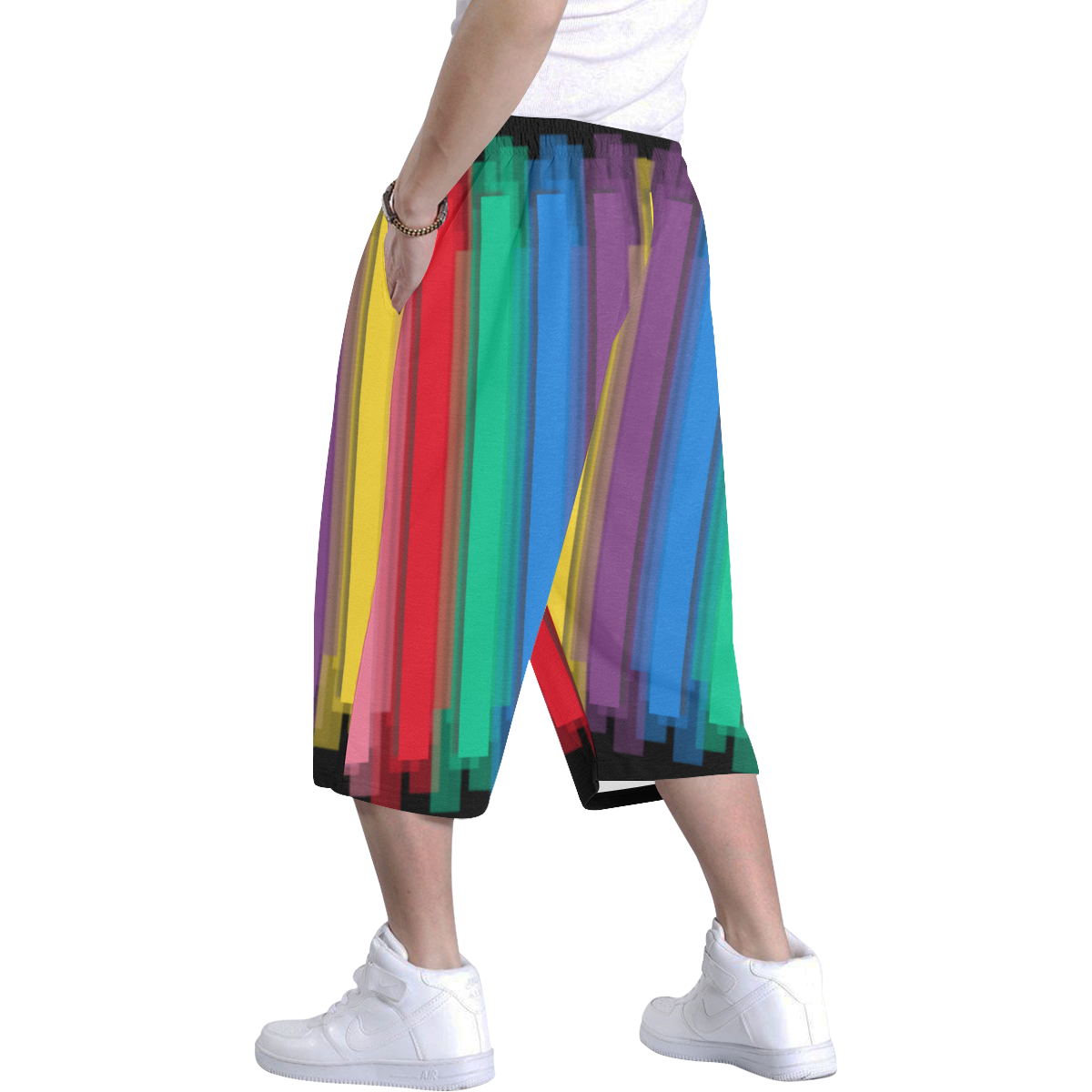 Abstract Colorful statement, pattern Men's All Over Print Baggy Shorts (Model L37)