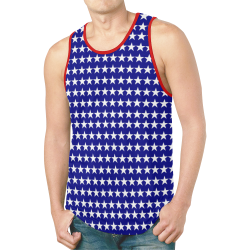 Red and Blue with Stars New All Over Print Tank Top for Men (Model T46)