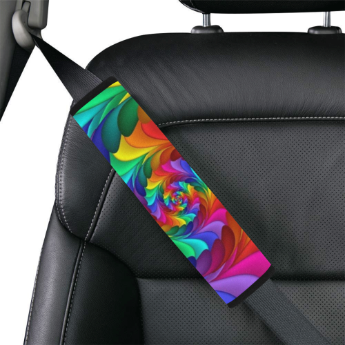 RAINBOW CANDY SWIRL Car Seat Belt Cover 7''x12.6''