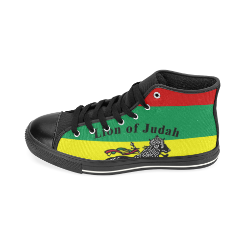 RASTA LION OF JUDAH High Top Canvas Shoes for Kid (Model 017)
