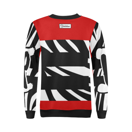 Red All Over Print Crewneck Sweatshirt for Women (Model H18)