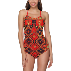 Azerbaijan Pattern 3 Strap Swimsuit ( Model S05)