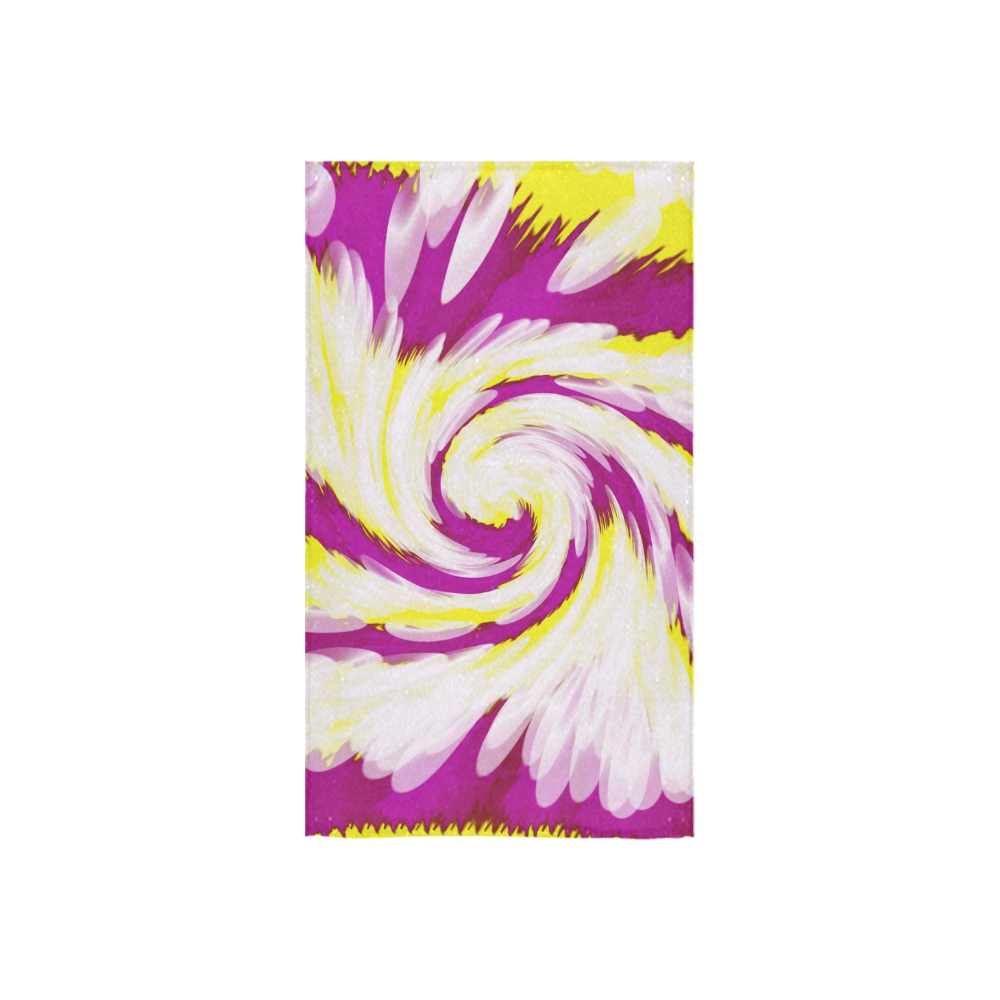 Pink Yellow Tie Dye Swirl Abstract Custom Towel 16"x28"