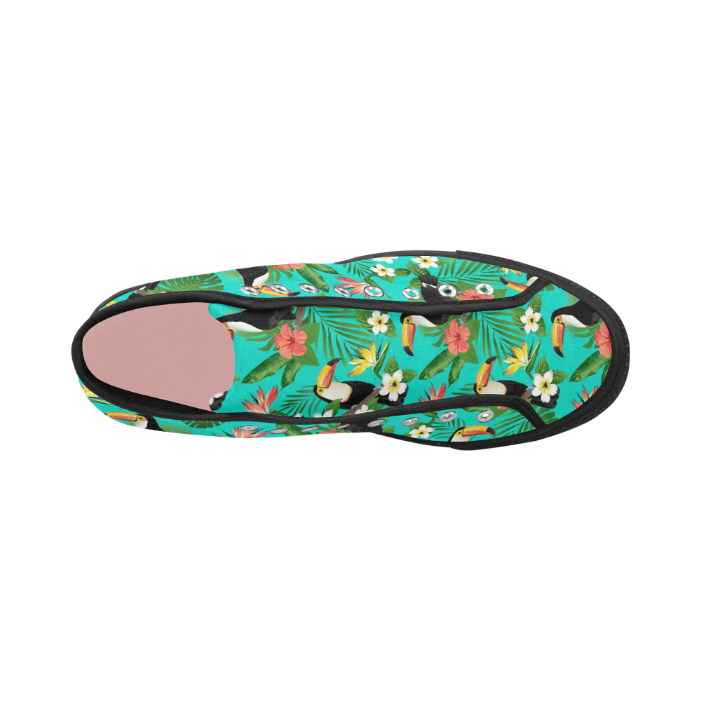Tropical Summer Toucan Pattern Vancouver H Women's Canvas Shoes (1013-1)