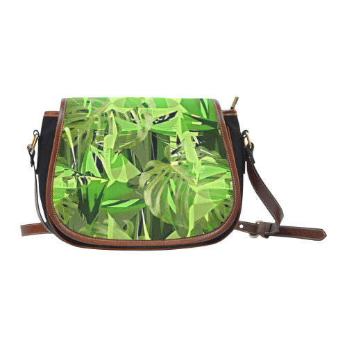 Tropical Jungle Leaves Camouflage Saddle Bag/Small (Model 1649)(Flap Customization)