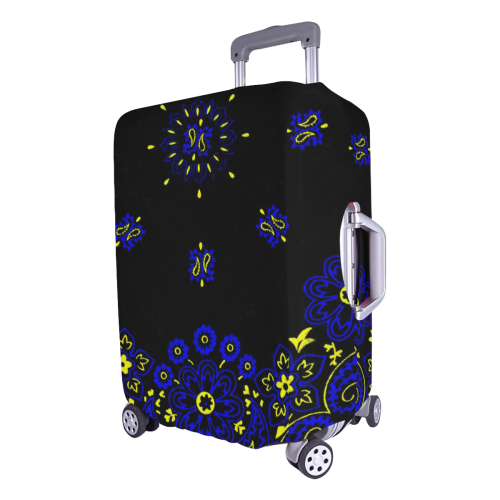 blue and yellow bandana Luggage Cover/Large 26"-28"