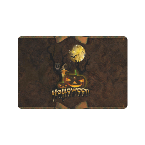 Halloween pumpkin Doormat 24"x16" (Black Base)