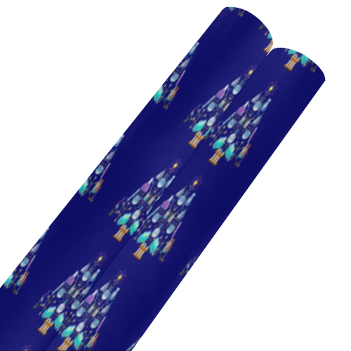 Oh Chemist Tree, Oh Chemistry, Science Christmas on Blue Gift Wrapping Paper 58"x 23" (2 Rolls)